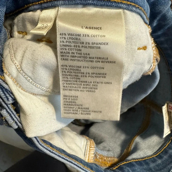 L'AGENCE Marguerite venus Jeans Size 23 Blue - Picture 8 of 14